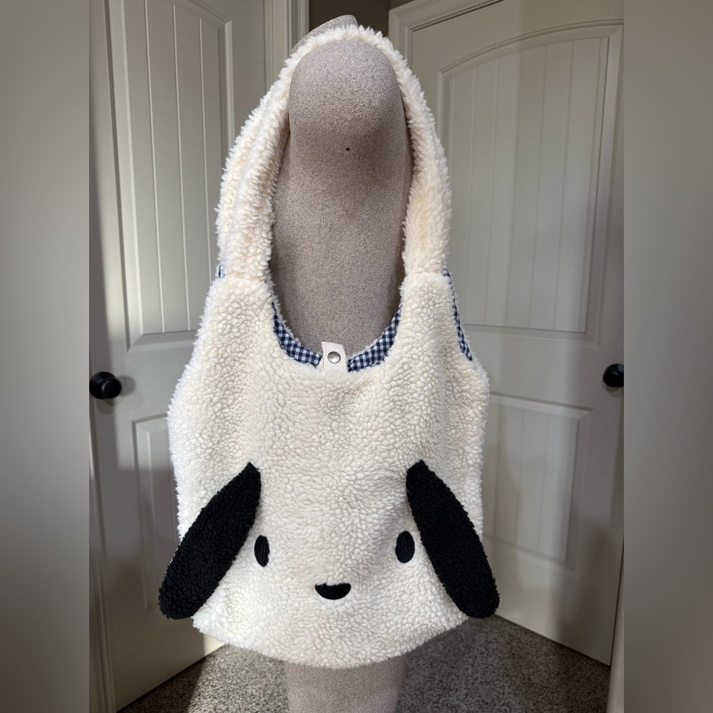 Cozy Cream and Black Sherpa Doggy Bag Like New!